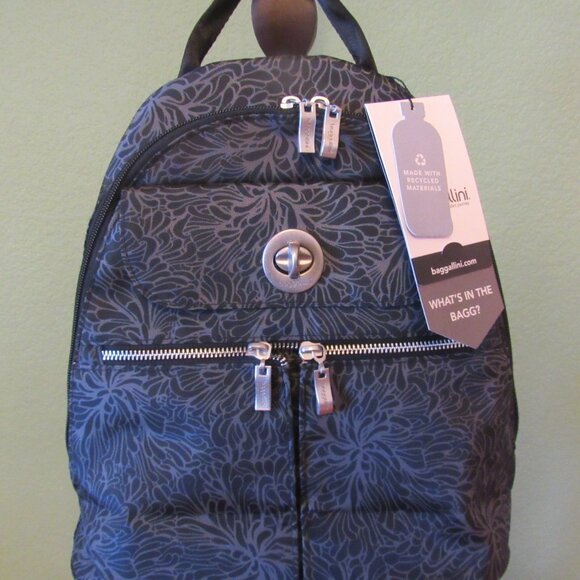 NWT Baggallini Naples Convertible Small Backpack Handbag Sling Midnight Blossom - Picture 1 of 14